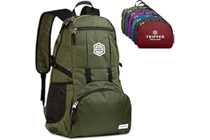 TRIPPED TRAVEL GEAR Travel Backpack- Packable lightweight daypack for hiking, gym, and airplane