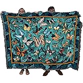 Pure Country Weavers Butterfly Dance Blanket by Elena Vladykina - Garden Floral Gift Tapestry Throw Woven from Cotton - Made in The USA (72x54)