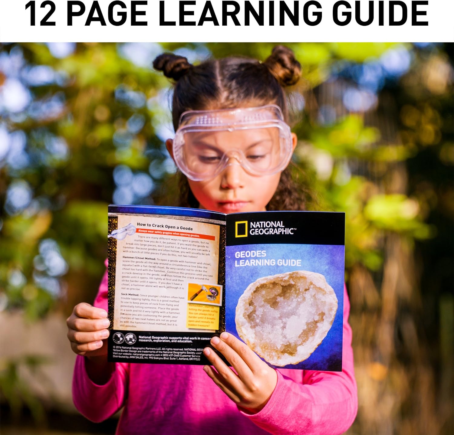 National Geographic Break Open 10 Premium Geodes – Includes Goggles, Detailed Learning Guide & 2 Display Stands - Great Stem Science Gift for Mineralogy & Geology Enthusiasts of Any Age: Toys & Games