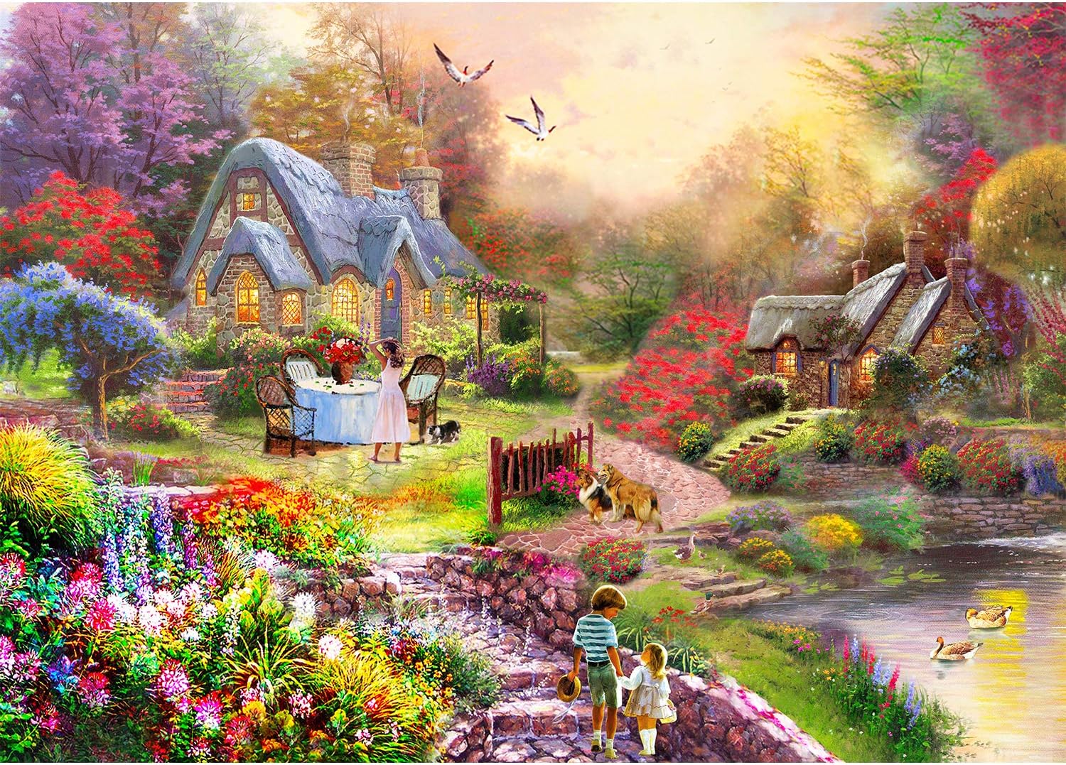 Amazon 田舎風景 1000ピース ジグソーパズル 大人 子供用 シーン 油絵スタイル ジグソーパズル ゲーム おもちゃ ギフト ソフトクリック技術 ピースが完璧に一緒にフィットします 27 5 19 7インチ ジグソーパズル おもちゃ