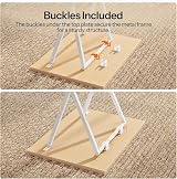 HOOBRO Side Table 2 Set Folding TV Tray Table Industrial Metal Frame Natural view 7