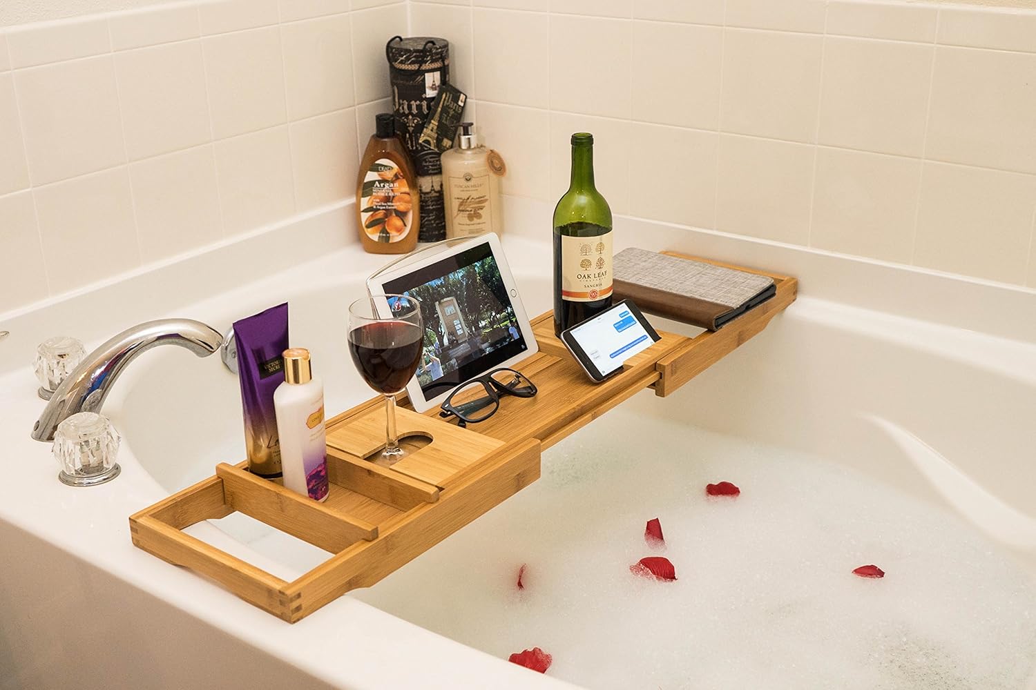 Bamboo Bathtub Tray (Expands up to 43 inches)