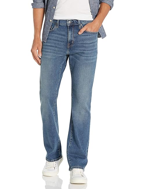 Amazon Essentials Men's Straight-Fit Bootcut Jean - Discontinued Colors, Medium Blue Vintage, 40W x 34L