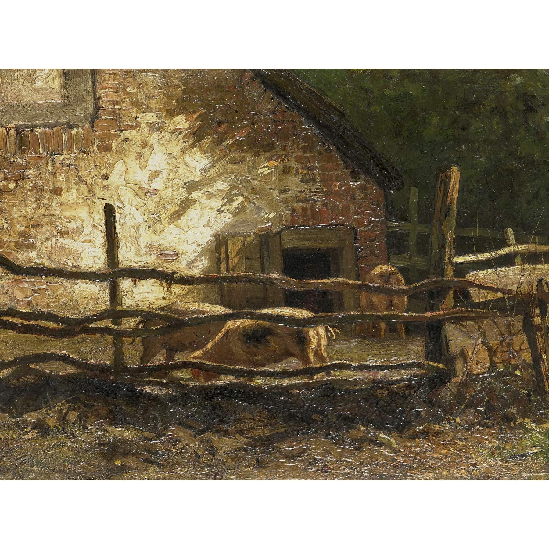 Artery8 Apol Pigs In A Sty Premium Wall Art Canvas Print 18X24 Inch