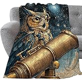 Owl Throw Blanket Ultra Soft Owl Starry Sky Flannel Blanket Lightweight Cozy Print Blankets Gift for Women and Men Couch Sofa Bed 50" x 40"