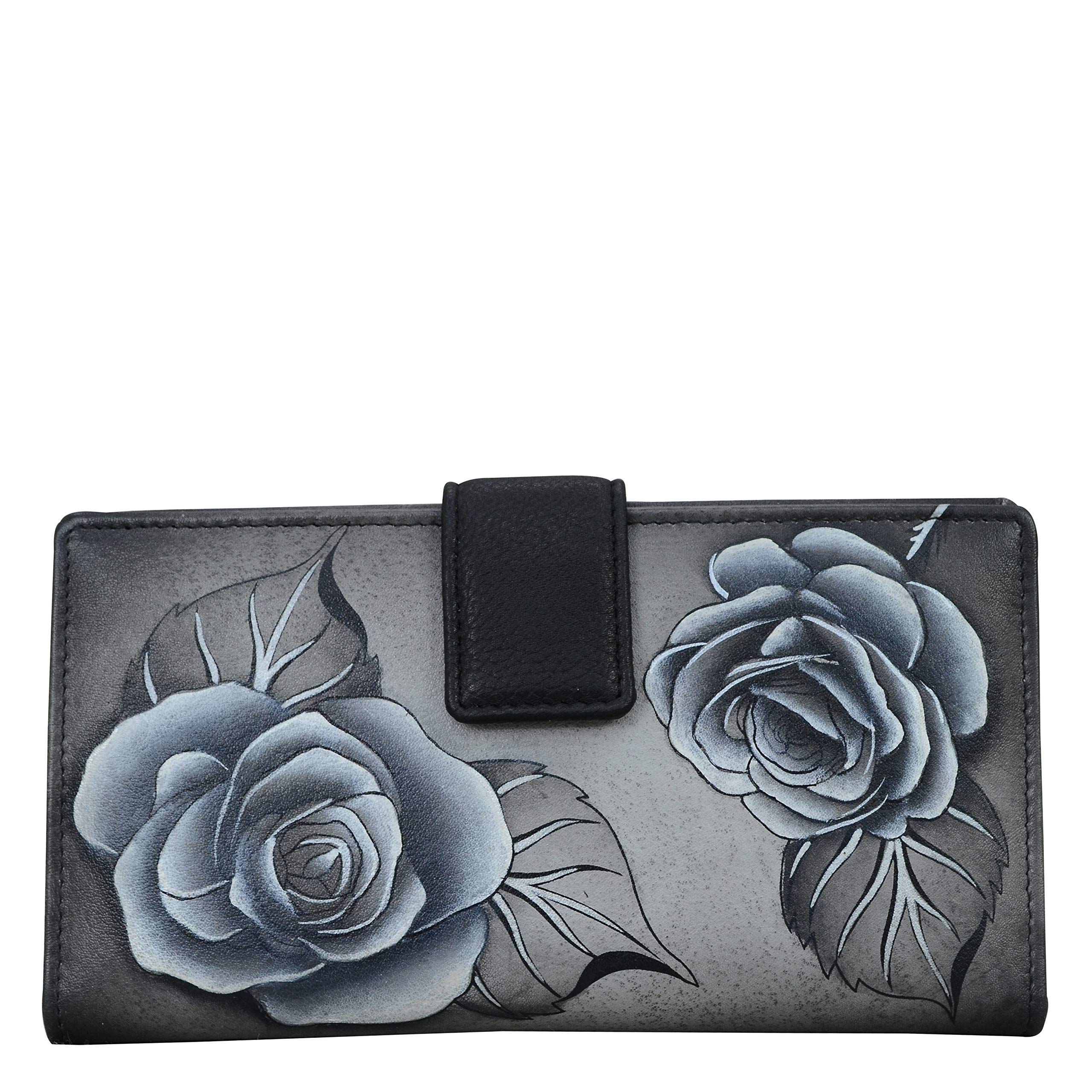 Anna by Anuschka Women's 1833-rrs-bk Wallet, Romantic Rose Black, One Size