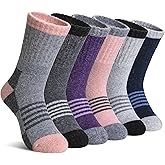 DoSmart Kids Hiking Walking Socks, Boys Girls Toddlers Merino Wool Warm Wicking Cushion Crew Socks