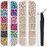 Two Packs of Flatback Rhinestones 4520 Pcs Colorful