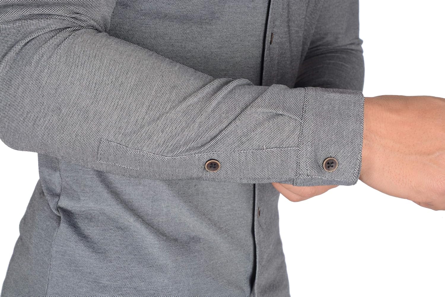 YoungLA Men’s Slim FIt Dress Shirts | Button Up Long Sleeves | Athletic Fitted | Formal Long Sleeves for Work and Casual 415 at  Men’s Clothing store