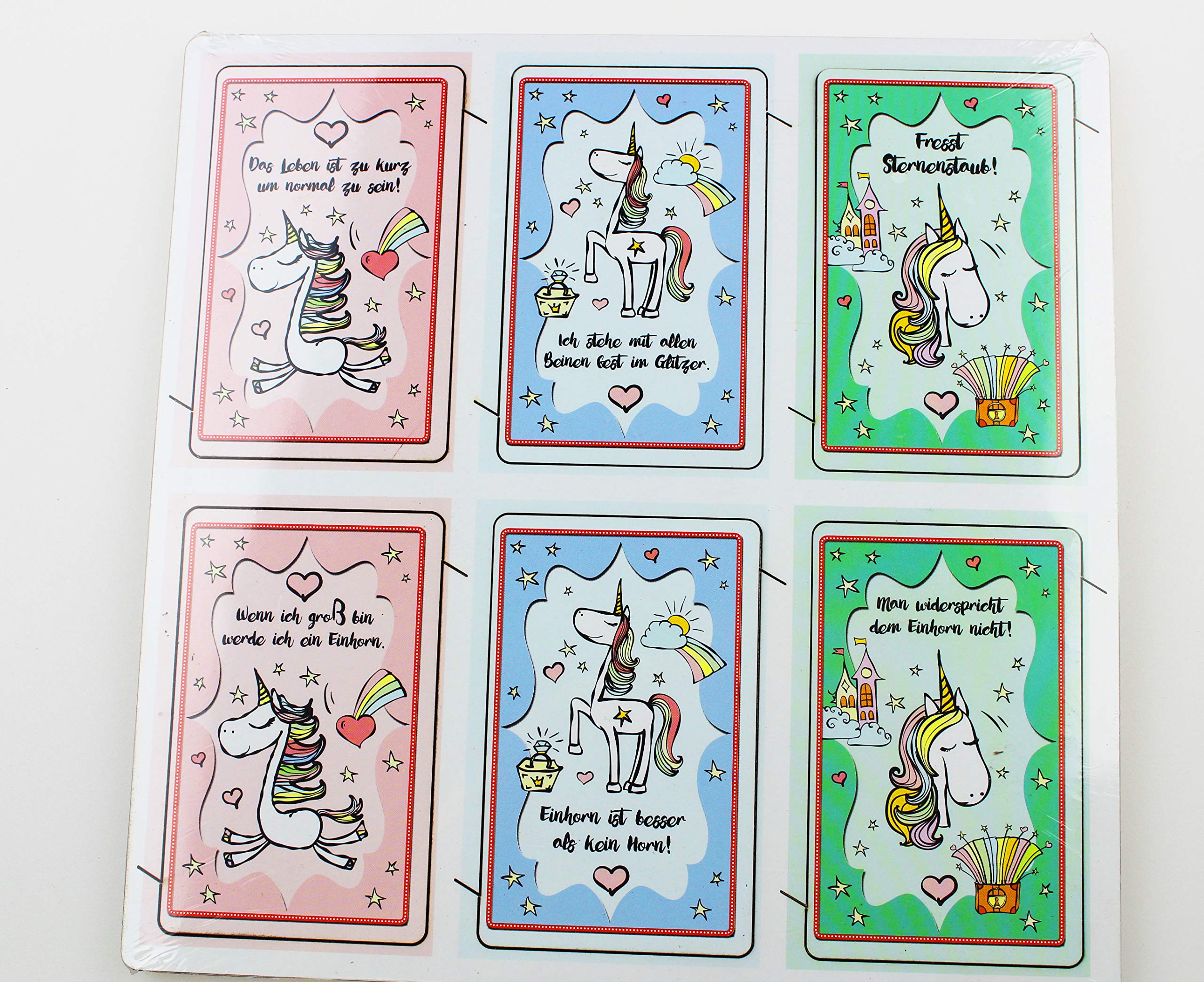 Kamaca Set of 6 magnets unicorn funny fridge magnets made of wood unicorn motif party bag birthday (set of 6 unicorn magnets).