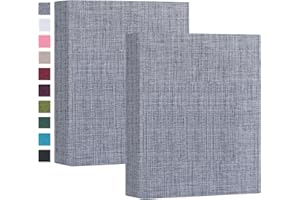 Mublalbum Small 2 Pack Linen Cover Mini Brag Book Photo Album Each Small Album Holds 52 Vertical 4x6 Photos for Artwork Postcards or Picture Storage (Gray)