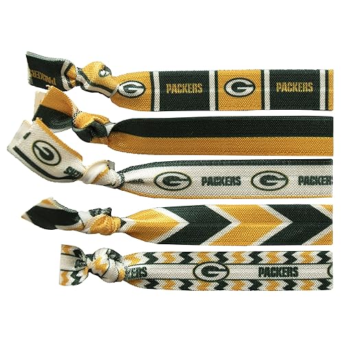 Littlearth Green Bay Packers NFL Knotted Hair Tie Set