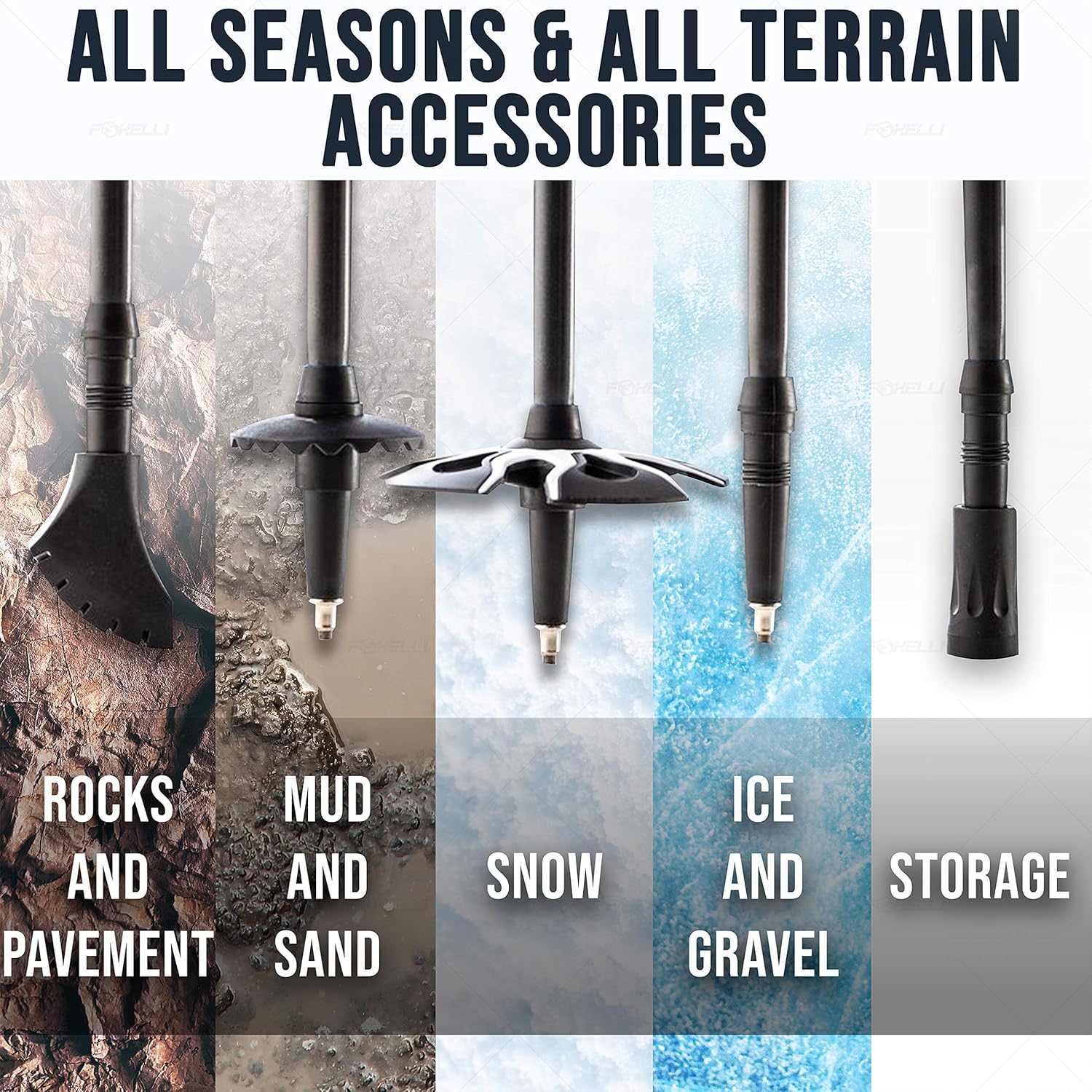 Foxelli Carbon Fiber Trekking Poles – Collapsible, Lightweight, Shock-Absorbent, Hiking, Walking & Running Sticks with Natural Cork Grips, Quick Locks, 4 Season/All Terrain Accessories and Carry Bag : Sports & Outdoors