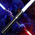 JOINBO Light Up Swords Saber with Metal Hilt for Kids and Adults,Boys Sword Toys for Halloween Dress Up Party, Xmas Present,Galaxy War Fighters and Warriors-Black