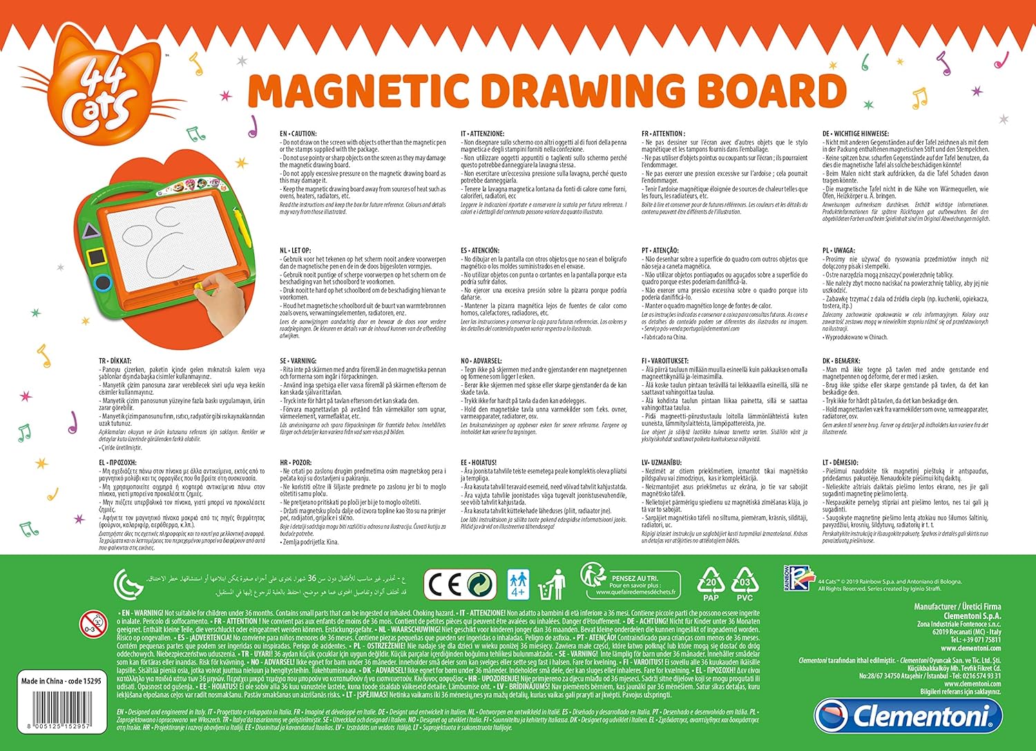 Clementoni 15295 Zaubertafel 44 Cats Mehrfarben Amazon De Spielzeug