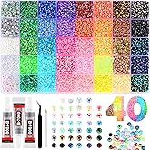 Zefy 40 Colors Resin Jelly Rhinestones for Bedazzling, 3mm 32000 Pcs Flatback Gems for Crafting, Bedazzling Kit with 3Pcs B7000 Glue for Clothing Shoes Nail Book Diamond Art