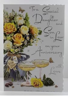 Daughter Son In Law Wedding Anniversary Card Amazon Co Uk