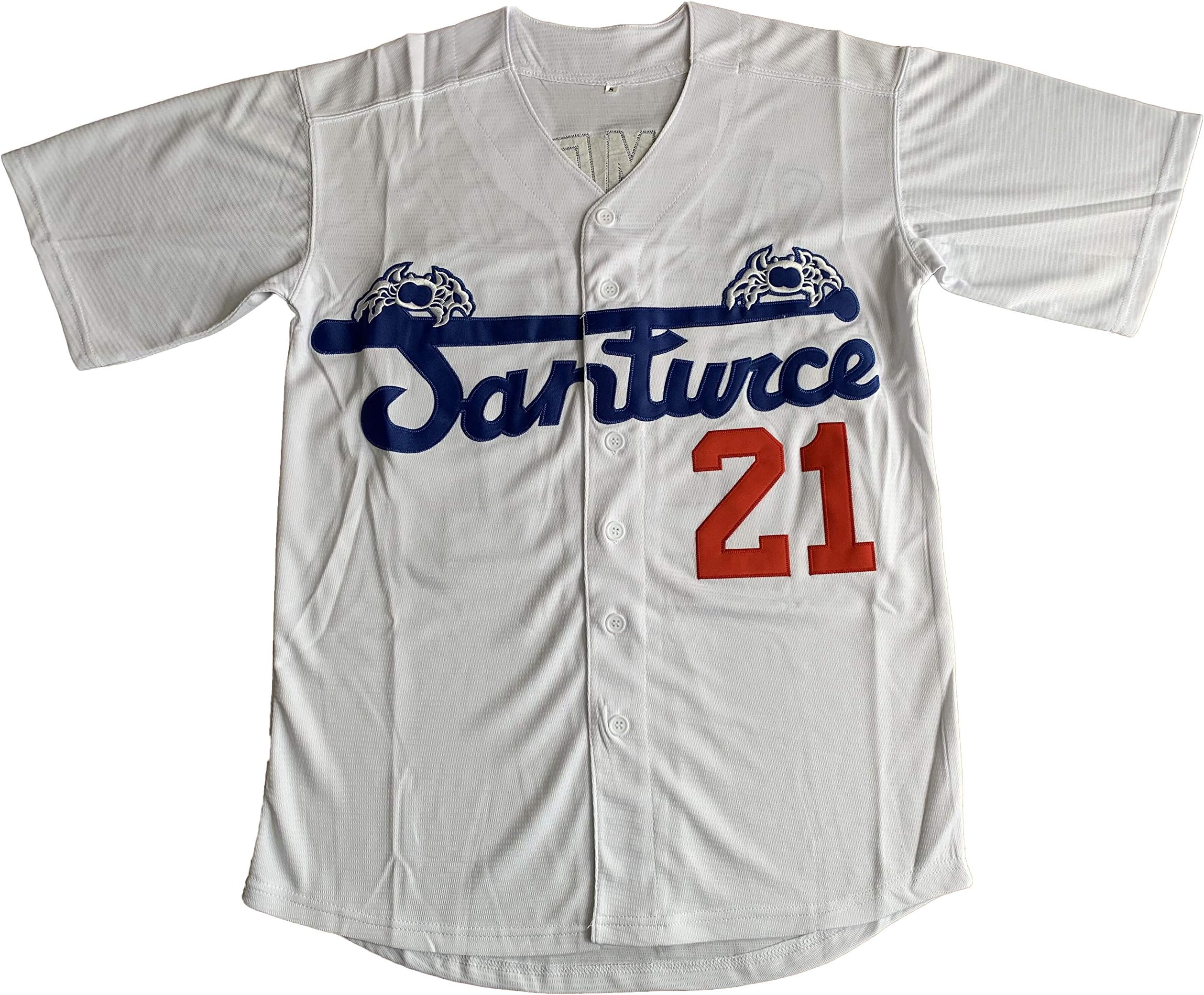 Santurce Crabbers #21 Roberto Clemente Puerto Rico Baseball Jersey White (White, X-Large)