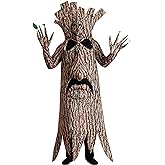 Adult Plus Size Terrifying Tree Costume - Hooded Tunic with Attached Gloves