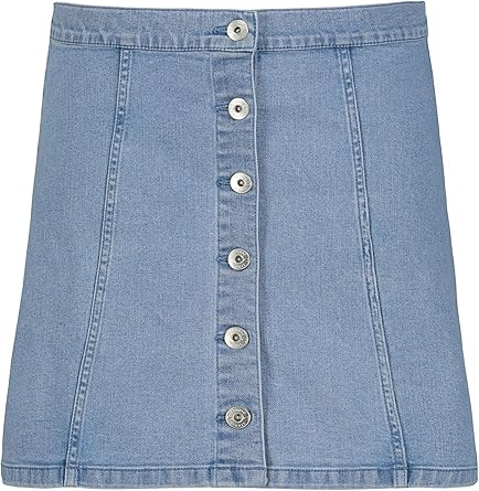 plus size button front denim skirt