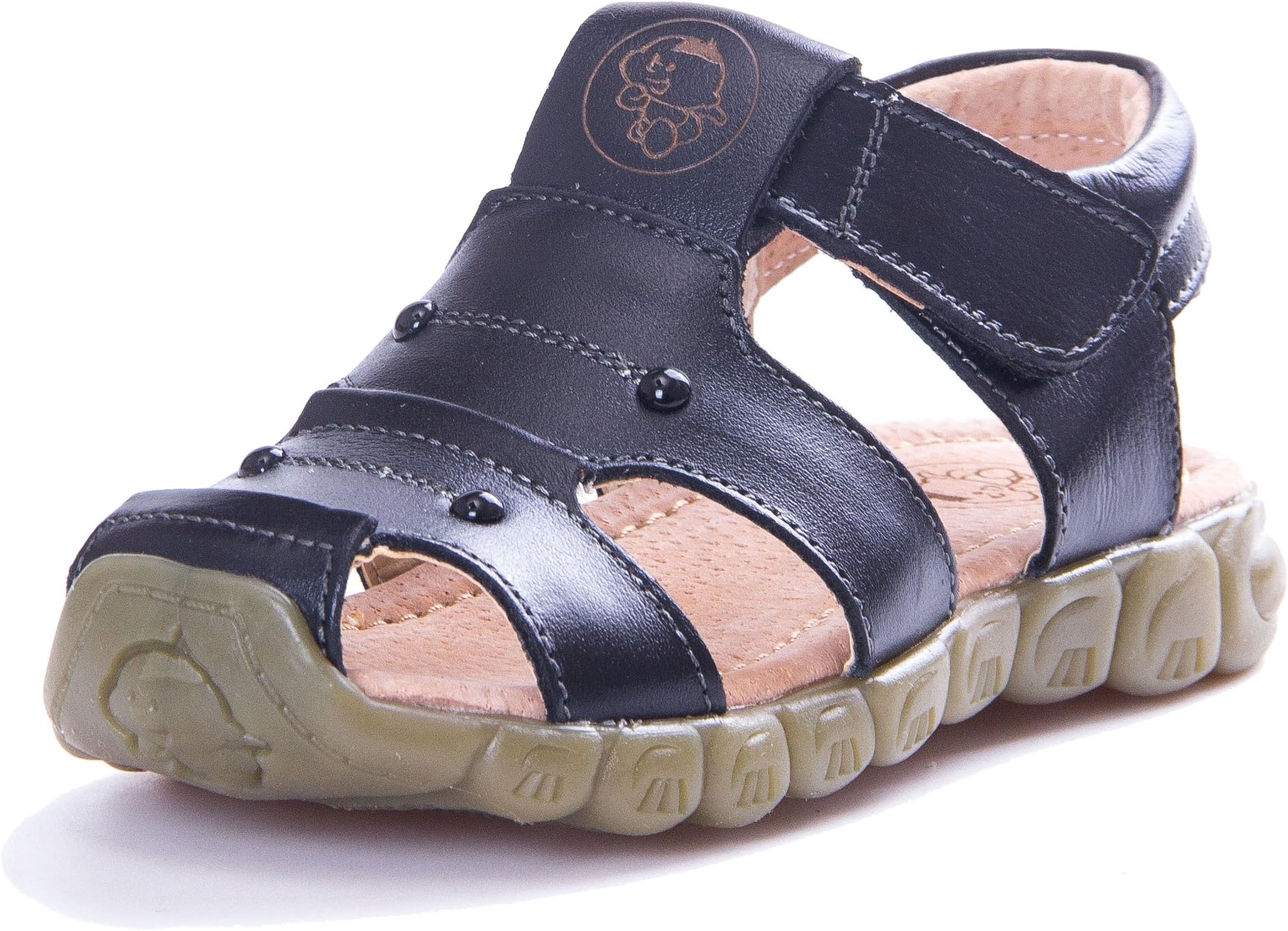 KVbaby Boy's Girl's Closed Toe Outdoor Sandal Kids Summer Soft Soled Leather Sandal Flexible Sandals
