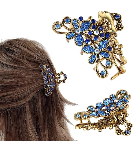 Clip Per Capelli A Fiore Grande Con Strass – Morbida E Flessibile, Accessorio Donna Multicolore - Foto 4