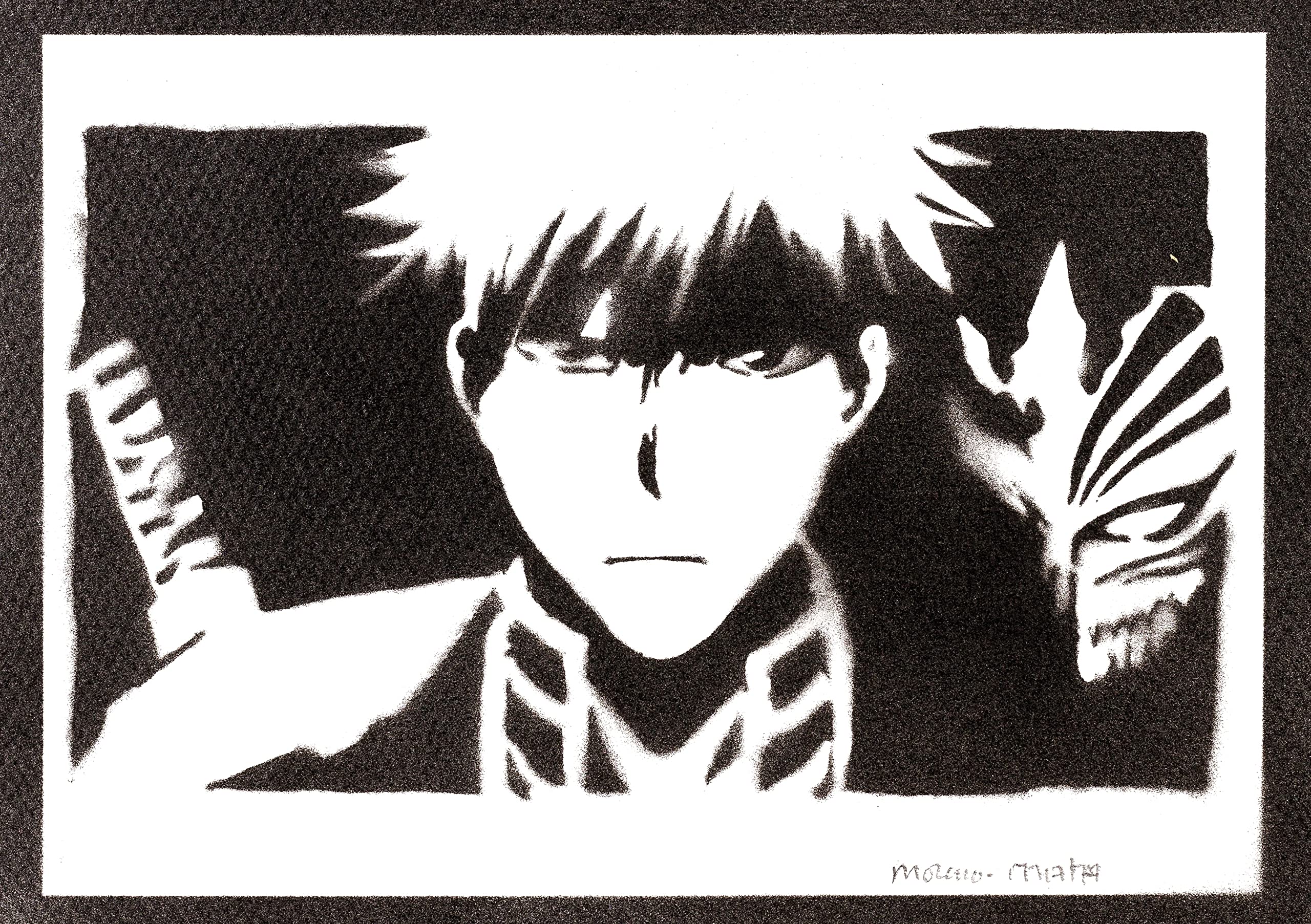 moreno-mata Real Handmade Graffiti Blea... Manga and Anime Poster Ichigo Kurosaki Room Decor Home Wall Art Decoration Bedroom Gifts for Men and Women
