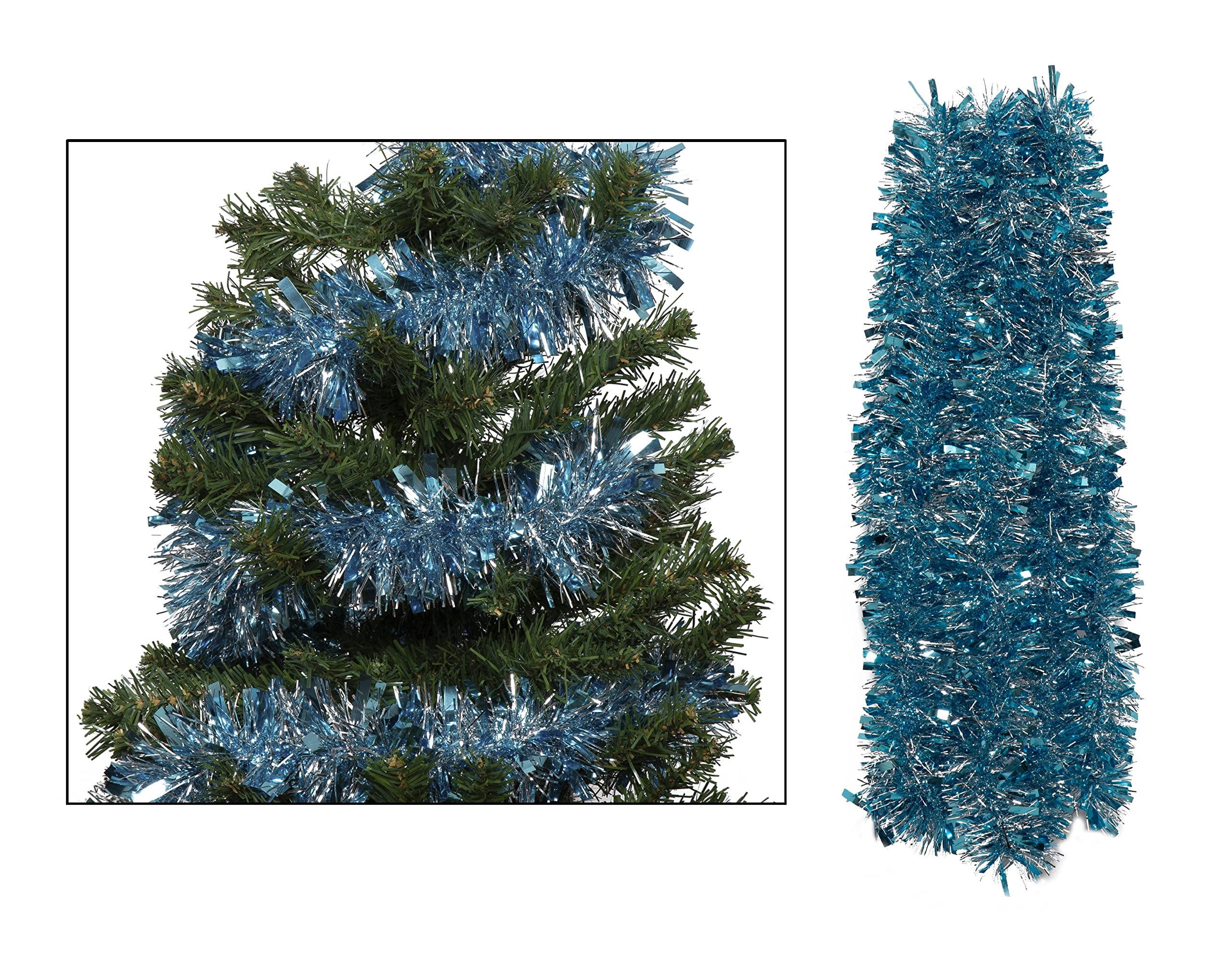 Simply Products 4M Chunky/Fine Cut Christmas Tinsel Garland Decoration (Ice & Silver)