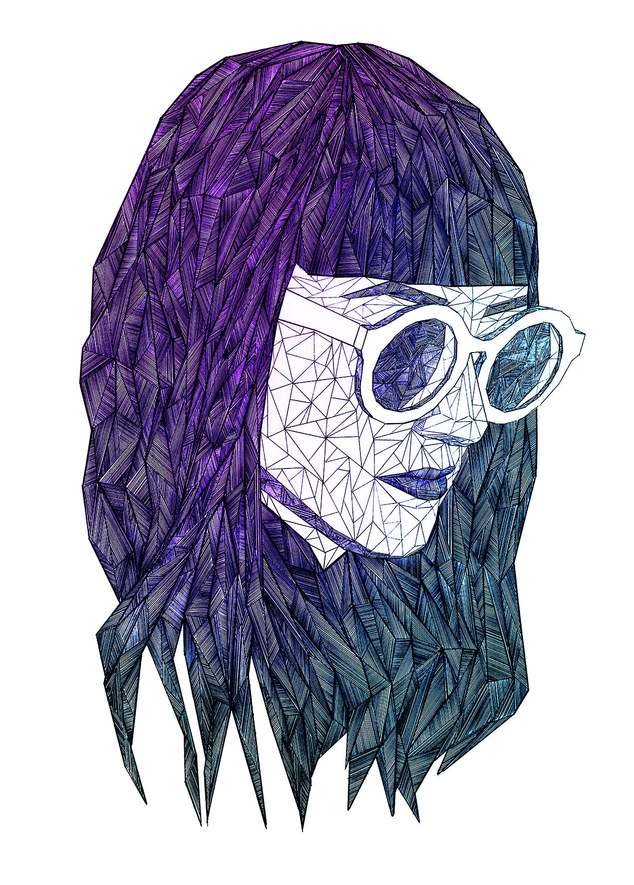 Komar Wall Picture Grid Violet Poster Picture Living Room Bedroom Decoration Art Print Without Frame P120A-50x70 Size 50 x 70 cm (Width x Height)