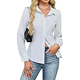 Blooming Jelly Womens Button Down Shirts Business Casual Fall Outfits Long Sleeve Collared Tops Dressy Work Blouse