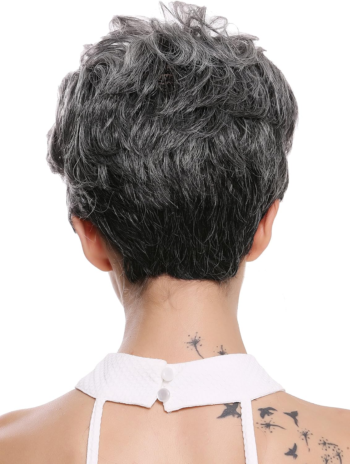 WIG ME UP - DW-2700-DF1202 Lady Quality Wig Short Voluminous teased wavy gray, Gray-black mix (DF1202), Length: approx. 25 cm - Image 5