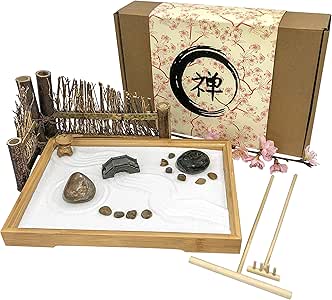 Amazon.com: Japanese Zen Garden for Desk - 11x7.5 Inches Large - Bamboo