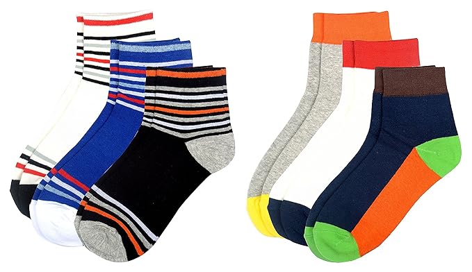 Winza Mens Low Cut Cotton Socks (Multi-Coloured, Set of 6)