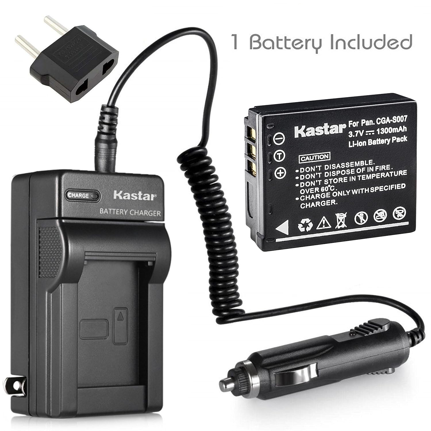 Amazon.com : Kastar 1 Pack Battery and Charger for Panasonic CGA-S007  CGR-S007 and Panasonic LUMIX DMC-TZ4 DMC-TZ5 DMC-TZ50-K DMC-TZ50-S Cameras  : Digital ...