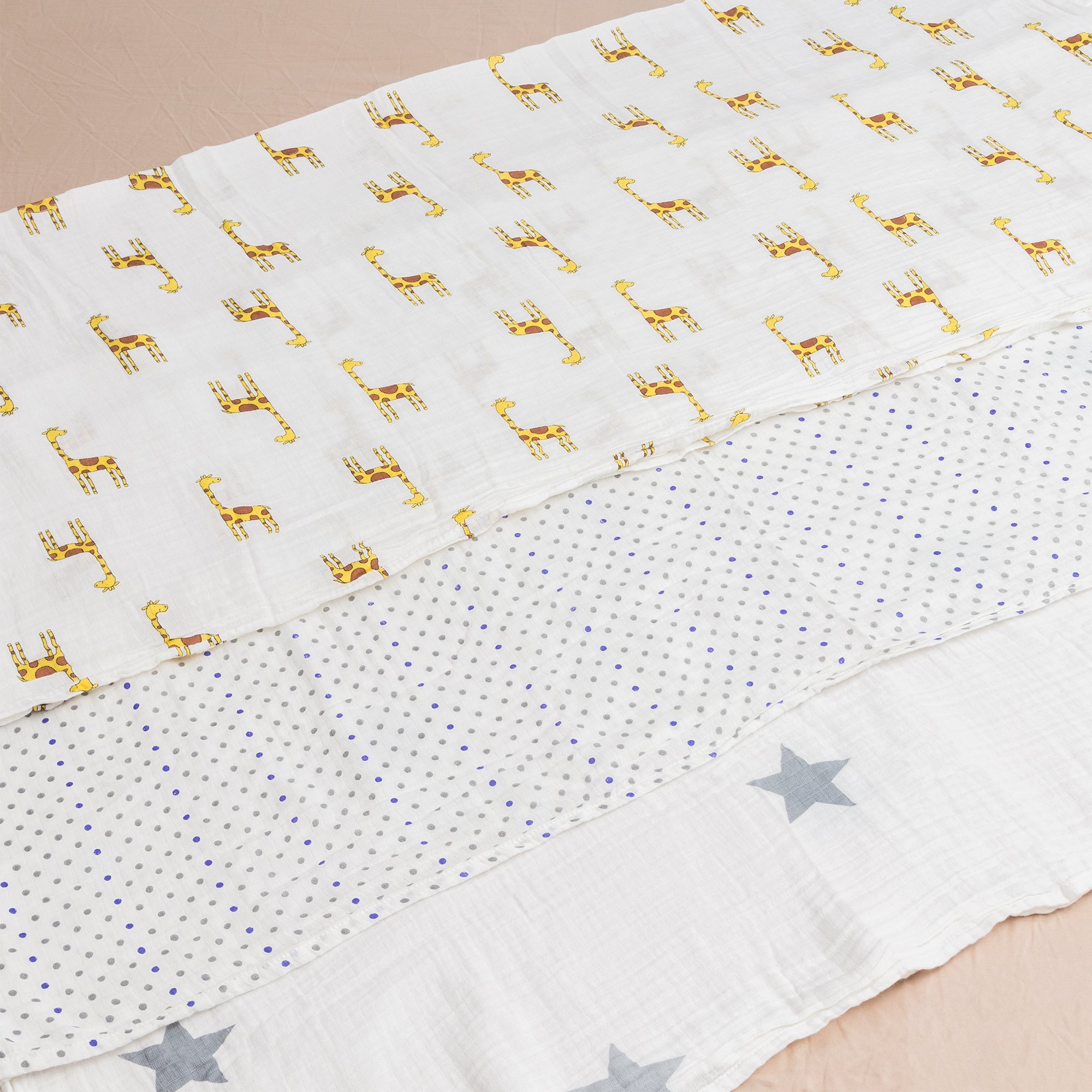 Muslin Swaddle Blankets for Sensitive Baby\'s - 47x47 inches - Unisex neutral design ideal for boy or girl baby