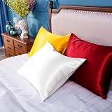 NTBAY Satin Standard Pillowcases 2 Pack 20x26 White Envelope Closure view 6