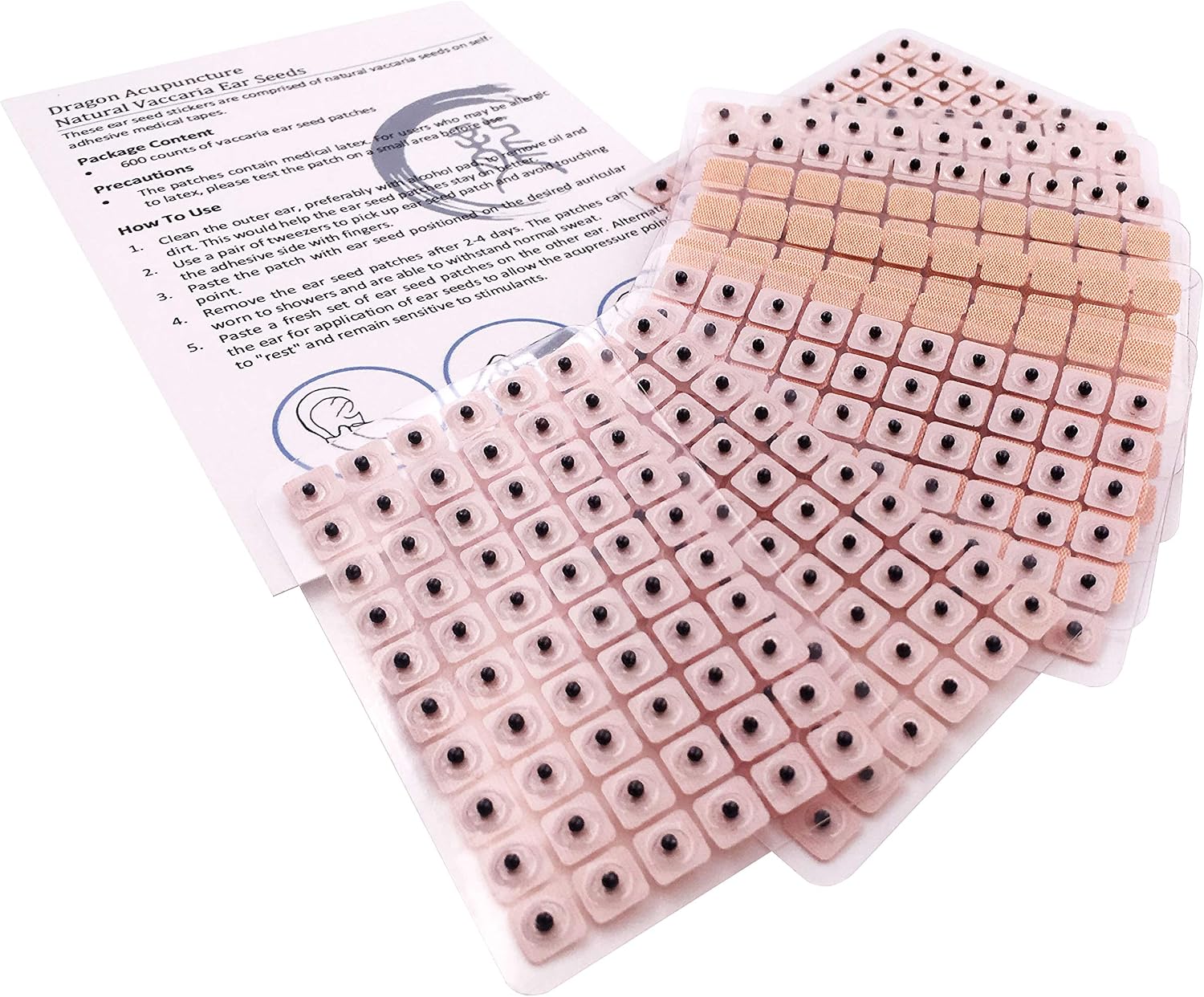 Dragon Acupuncture Ear Seeds 600 Counts Refill Pack, 300 Count (Pack of 1)