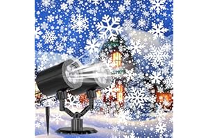 Christmas Projector Lights Outdoor, GUSODOR Upgraded IP65 Waterproof Dynamic Double Head Snowflake Projector, Projection Lights for Indoor Outdoor Christmas Decorations, Holiday, Yard Decor-Large