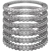 296ft Razor Wire, 6 Rolls with Pliers, Gloves &amp; Warning Sign for Security | Sharp Razor Barbed Wire Galvanized Concertina Wire