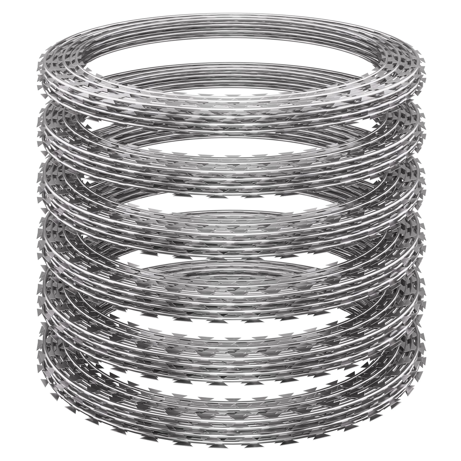 Photo 1 of 296ft Razor Wire 6 Rolls, Silver Razor Fencing, Galvanized Concertina Wire with Pliers Gloves Warning Sign for Garden Farm Factory Security