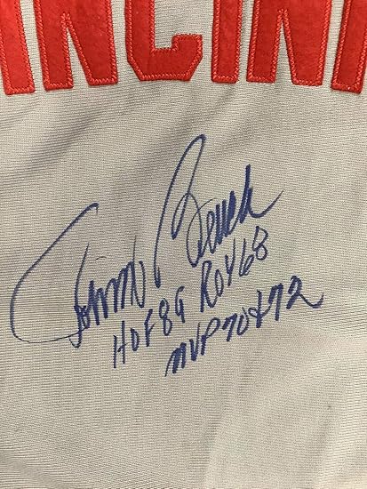 johnny bench autographed jersey