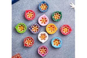 IndoTribe 12Pc Diwali Diyas For Decoration Diwali Decorations For Home Diwali Lights Diwali Decor Diwali Diya Diwali Candle Diwali Gifts For Friends Clay Diya For Diwali Tea Lights Candles Diwali Diya