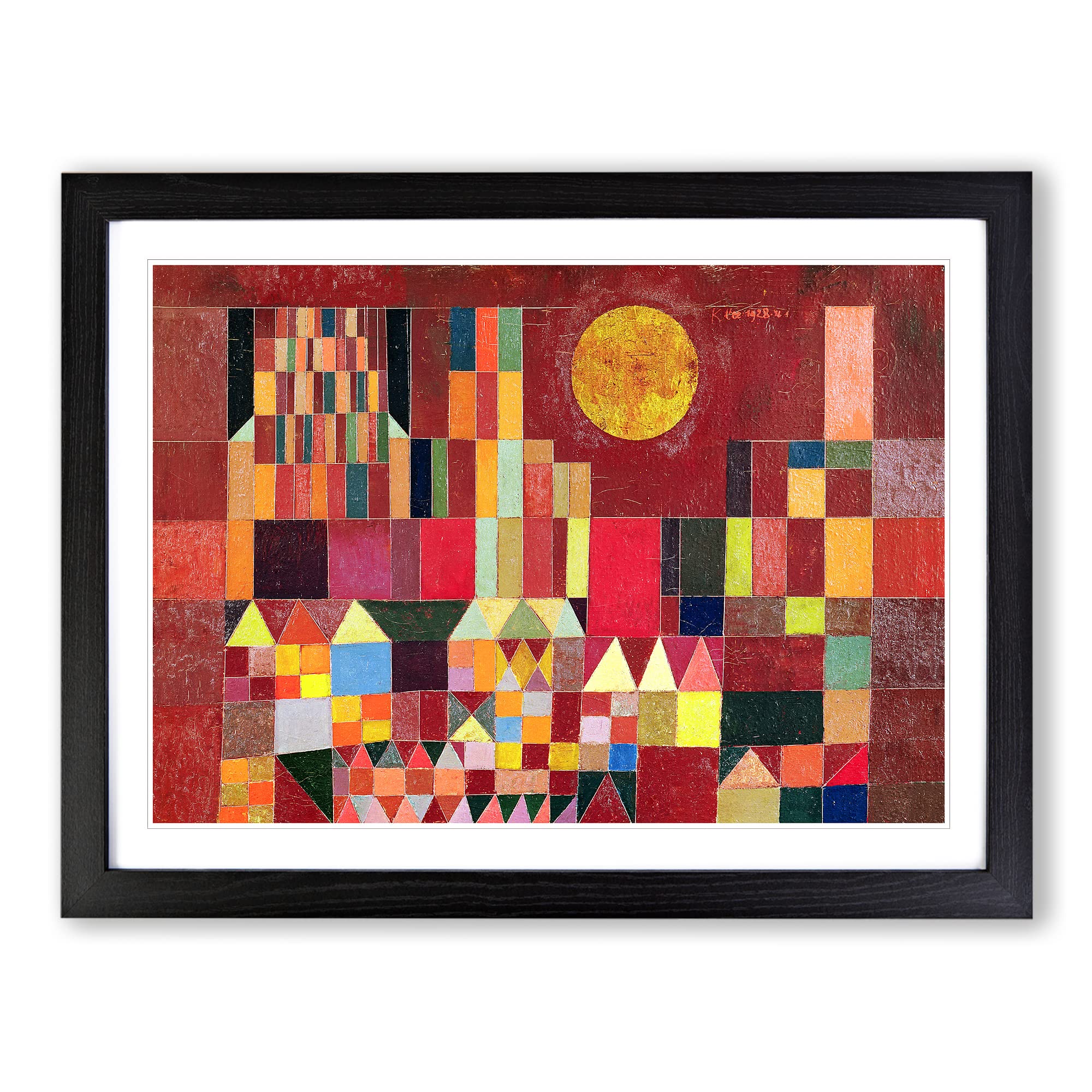 Slot Og Sol By Paul Klee Classic Painting Framed Wall Art Print, Ready to Hang Picture for Living Room Bedroom Home Office Décor, Black A3 (46 x 34 cm)