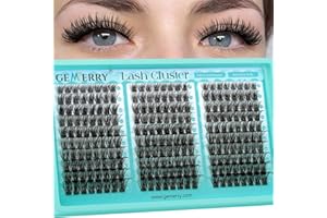 GEMERRY Lash Clusters Wispy Eyelash Clusters Natural D Curly 240pcs Cluster Lashes Extensions 8-16mm Cluster Eyelashes Indivi
