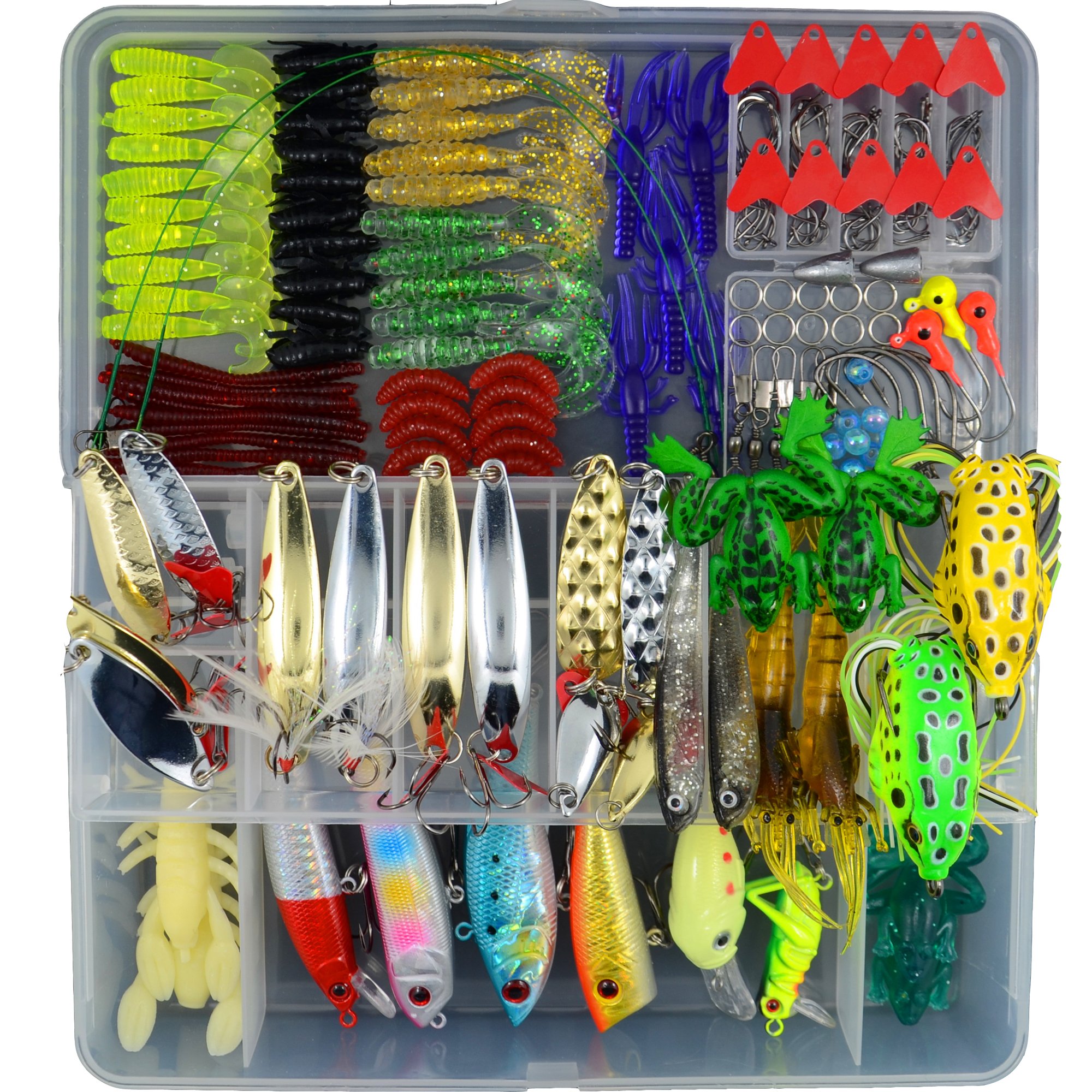 Fishing Lures Lot with Tackle Box,AGadget 204PCS/Lot Fishing Tackle