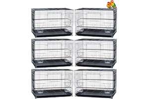 MCAGE Lot of 6 Aviary Breeding Bird Finch Parakeet Aviary Canary Lovebird Budgie Flight Cage 24"x16"x16"H (Black)