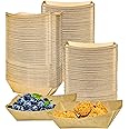 MotBach 180 Pack 1/2 lb Disposable Kraft Food Paper Trays, Small Eco-Friendly Paper Take Out Food Serving Boats Mini Paper Serving Trays for Party Snacks French Fries Nachos Tacos BBQ (Brown)