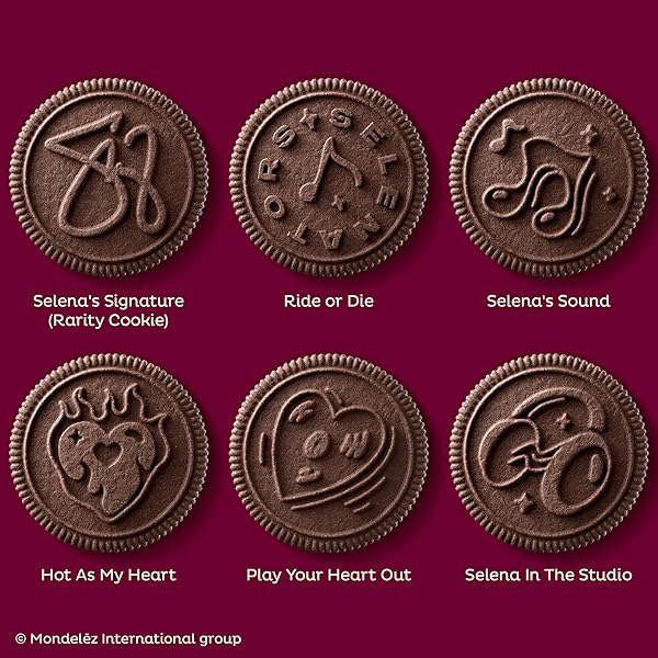 SELENA GOMEZ OREO COOKIES, CHOCOLATE AND CINNAMON CREME, LIMITED EDITION, 10 SNACK PACKS (2 COOKIES PER PACK)