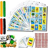 Cuitáxi The Loteria Mexican Bingo Game with 100 Bingo Chips for 20 Players - Loteria de lujo Mexicana - Loteria Mexicana - Ju
