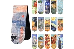 Chambom 16 PCS Magnetic Bookmarks - Bookmarks for Book Lovers, Bulk Bookmarks, Oil Painting Magnetic Bookmarks for Women, Men, Kids, Students
